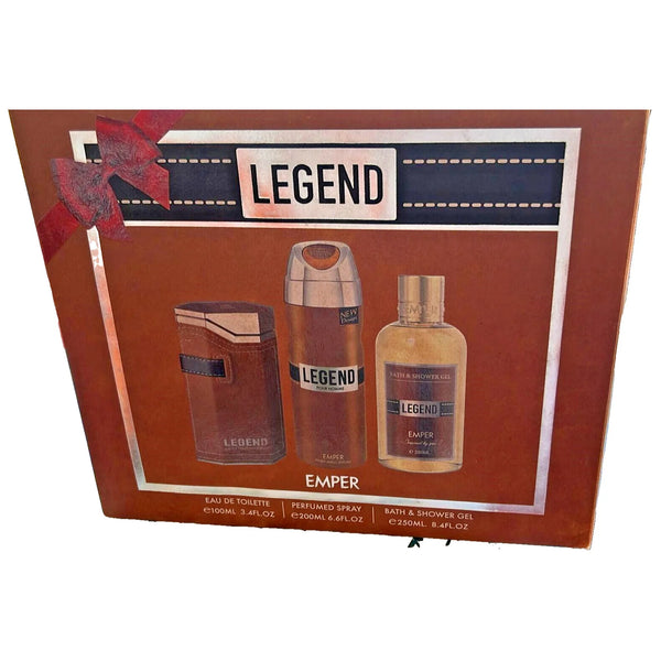 Legend  EDT 100ml+250 Shower Gel +200 Deo Set For Men By Emper