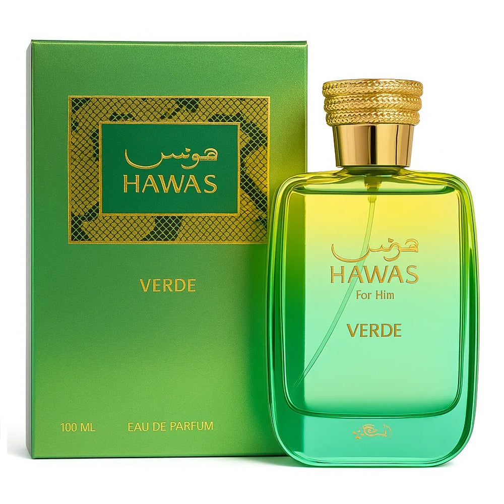 Rasasi Hawas Verde for Him Eau De Parfum For Men Citrus Aromatic Perfu ...