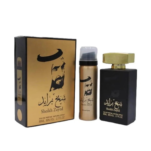 Sheikh Zayed Gold GiftSet For Men and Women EDP 80ml+Deo