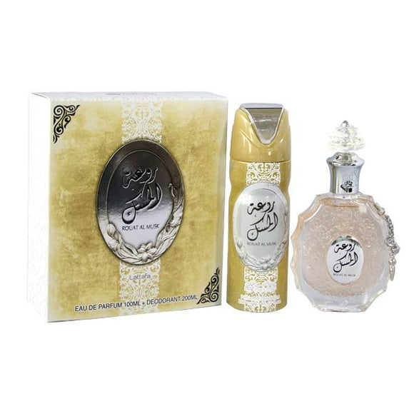Lattafa Rouat Al Musk Giftset Perfume For Men, EDP, 100ml + Deo 200ml