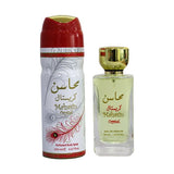 Lattafa Mahasin Crystal giftset perfume for men and woman EDP, 100ML+Deo 200ml