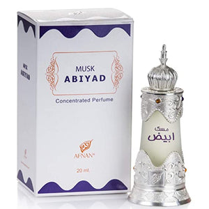 Afnan Musk Abiyad Attar Concentrated Perfume Oil For Men and Women 20ml