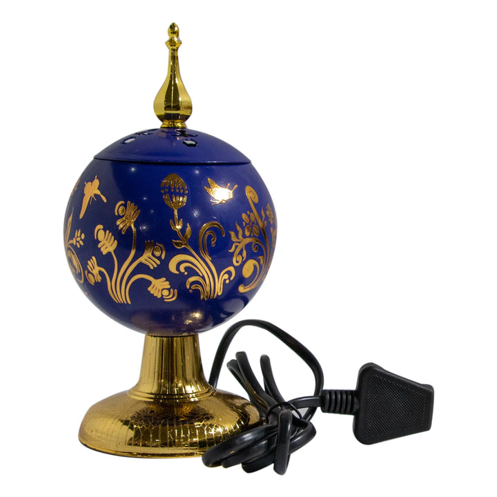 Samawa Ball Shaped Electric Bakhoor Burner With Floral Design In Assorted Colors
