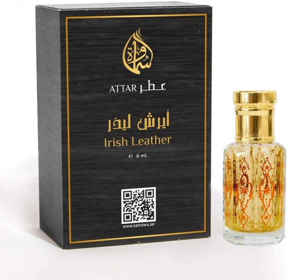 Samawa Irish Leather Attar - Concentrated Perfume Oil For Unisex - 6ml
