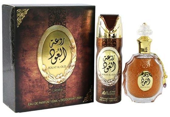 Lattafa Rouat Al Oud Giftset perfume for Men and Woman EDP 100 ml + Deo 200ml