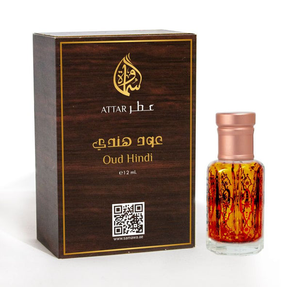 Samawa Oud Hindi Attar, Concentrated Perfume Oil For Unisex, 12ml