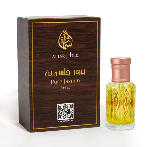Samawa Pure Jasmin Attar, Concentrated Perfume Oil For Unisex, 12ml