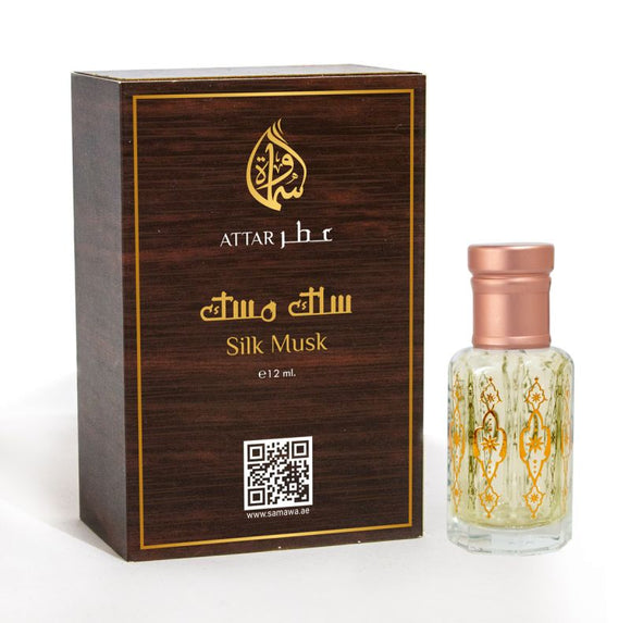 Samawa Silk Musk Attar, Concentrated Perfume Oil For Unisex, 12ml
